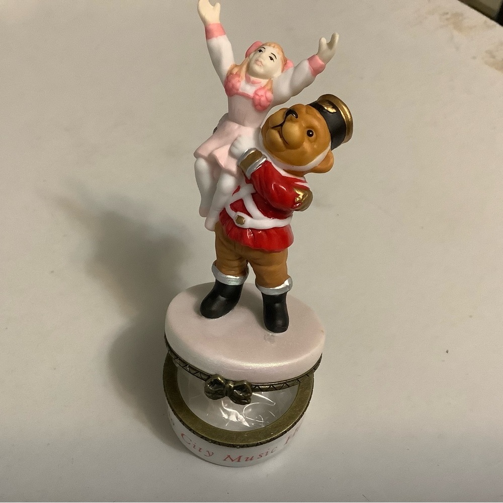 Radio City Music Hall Porcelain Box with Nutcracker Bear and Ballerina